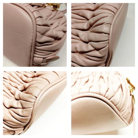 Authentic Miu Miu Matelasse Pink Leather Hand Bag mon780-111025 - Picture 10 of 16